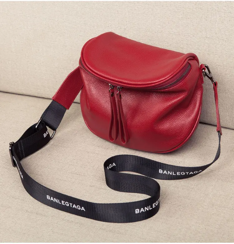 Bolsa de ombro de couro genuíno das