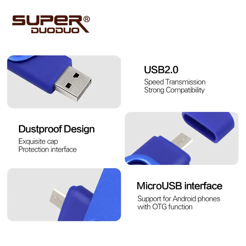 Дизайн USB флэш-накопитель OTG высокоскоростной накопитель 64 ГБ 32 ГБ 16 ГБ 8 ГБ 4 ГБ внешний накопитель двойное применение микро USB накопитель