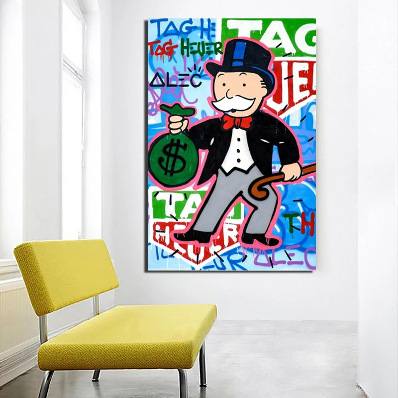 

Alec Monopoly Tag Heuer HD Canvas Painting Print Living Room Home Decoration Modern Wall Art Oil Painting Posters Pictures Art