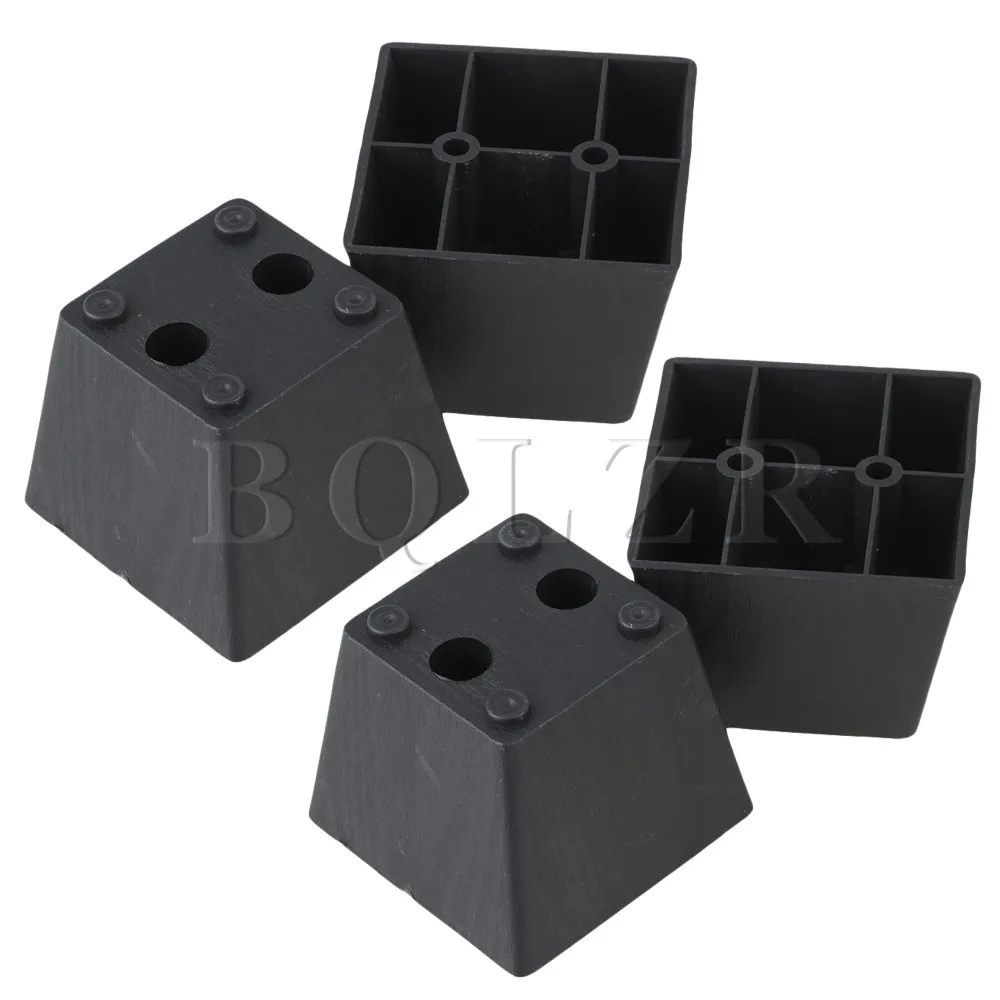 Buy 4x Trapezoid Black Plastic Furniture Legs for Sofa