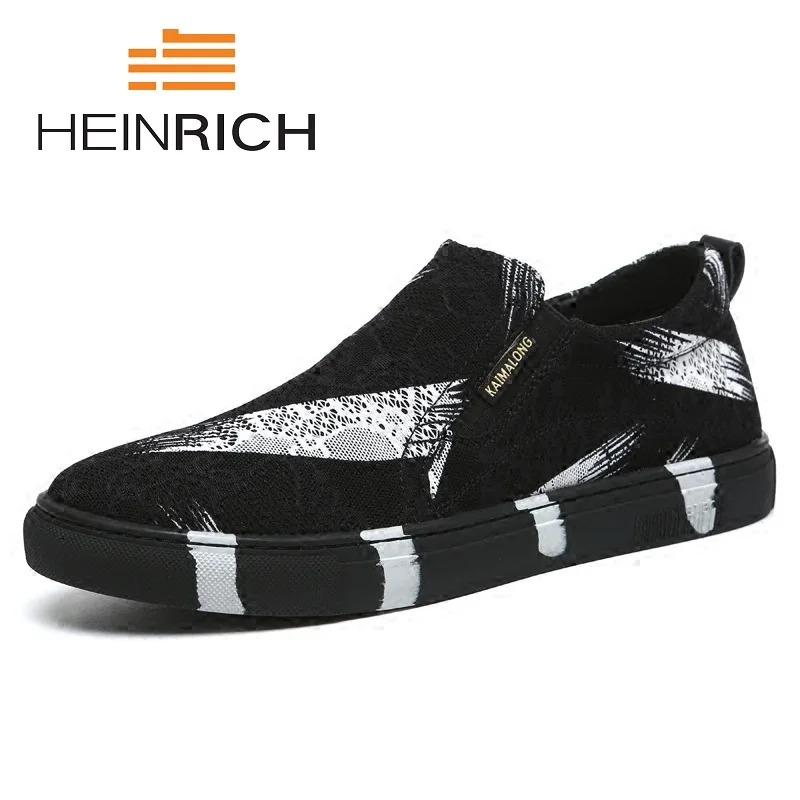 

HEINRICH Luxury Designer Canvas Slip On Men Casual Shoes 2018 New Breathable Male Footwear Spring Sneakers Tenis Masculinos