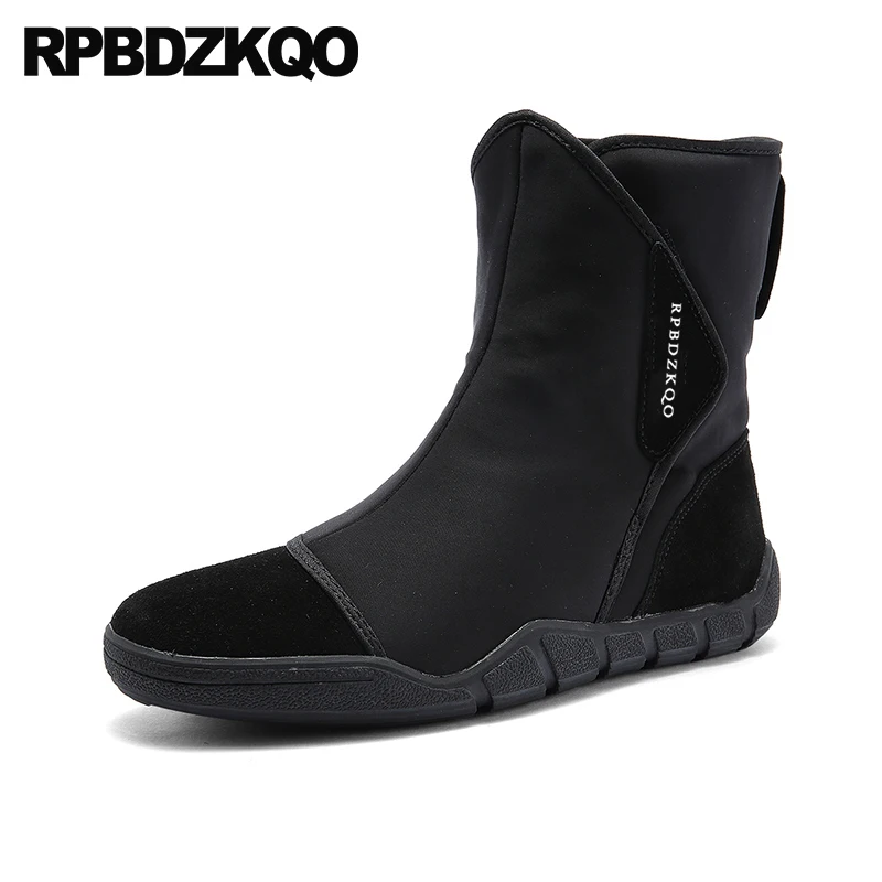 

High Quality Ankle Winter Suede Autumn Men Slip On Casual Shoes Faux Fur Patchwork Boots Fashion Black Sneakers Trainer Short