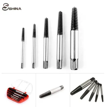 

5PCS/Set Double Side Screw Extractor Center Drill Bits Guide Set Broken Damaged Bolt Remover Removal Speed Easy Out Set