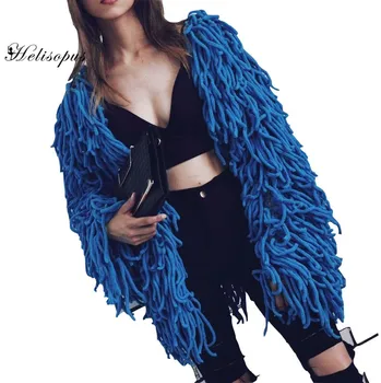 

Helisopus Knitted Shaggy Jacket Warm Hairy Faux Fur Winter Jacket Women Slim Soft Short Cardigan Overcoat casaco feminino