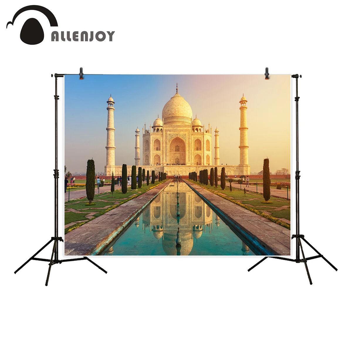 Allenjoy backdrop for photographic studio white marble mausoleum on the south bank river background professional photocall | Электроника
