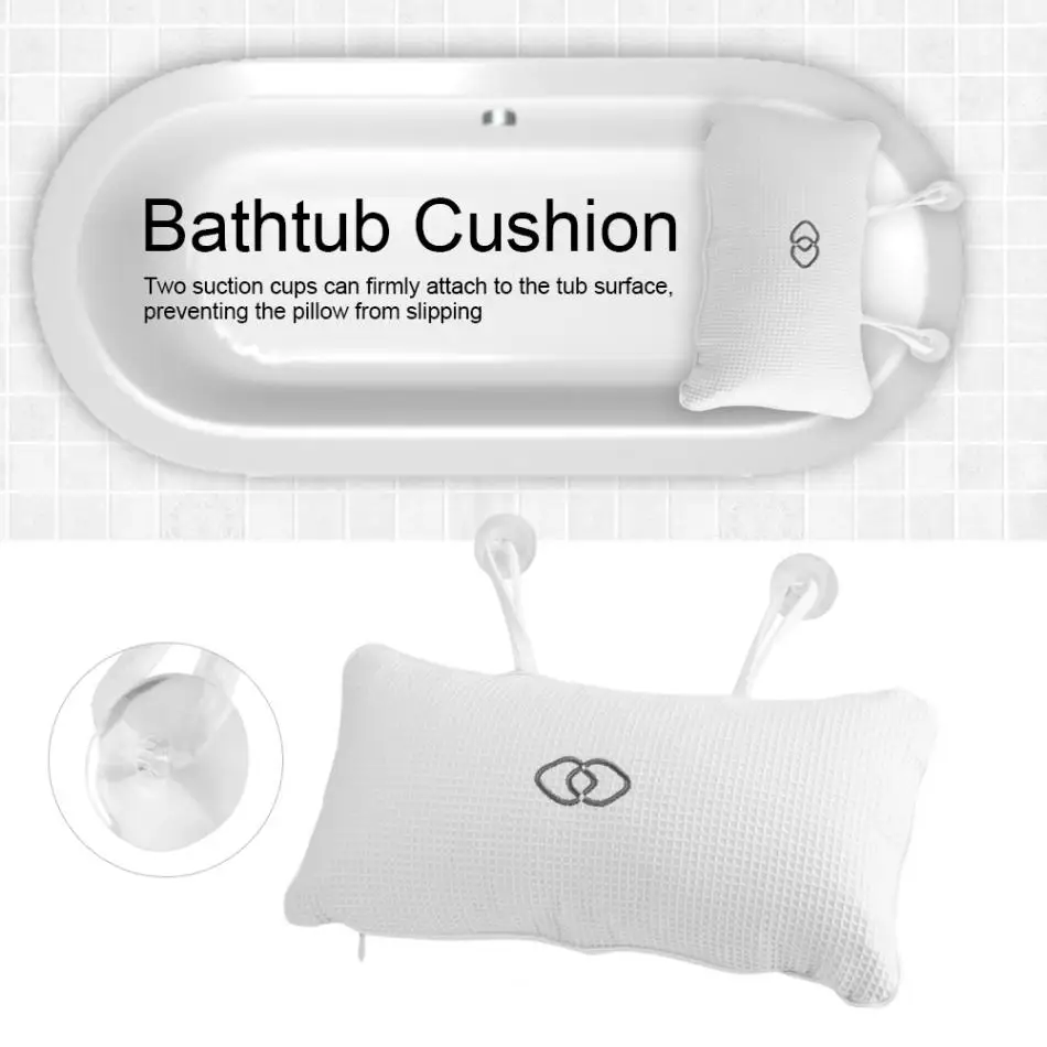 Новая Нескользящая подушка для ванны с присосками поддержка шеи