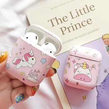 

For Apple Airpods Carrying Box Case Hard PC Earphone Cover Plastic Unicorn Painting Headset Protective Cover for Airpods Case
