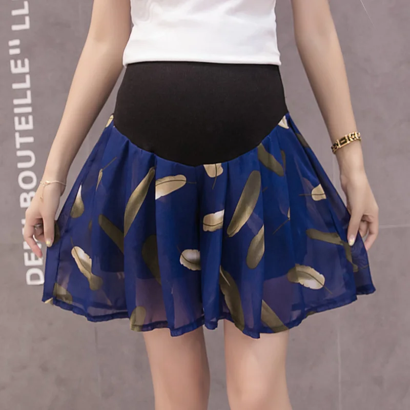 

Maternity Short Pantskirt for Pregnant Women Summer Wear Bottoms HIgh Waist Chiffon Belly Care Shorts Pregnancy Clothes