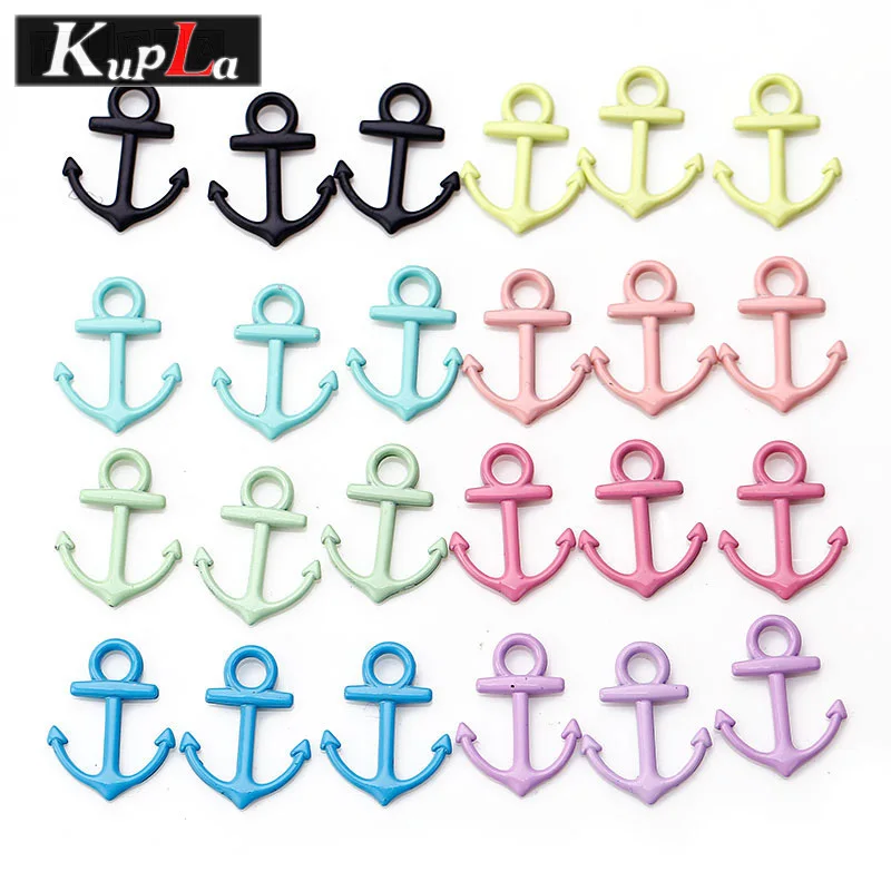 

Kupla Enamel Anchor Charms DIY Nautical Anchor Charms Fashion High Quality Metal Charms for Jewelry Making 60pcs 15*19mm C7814