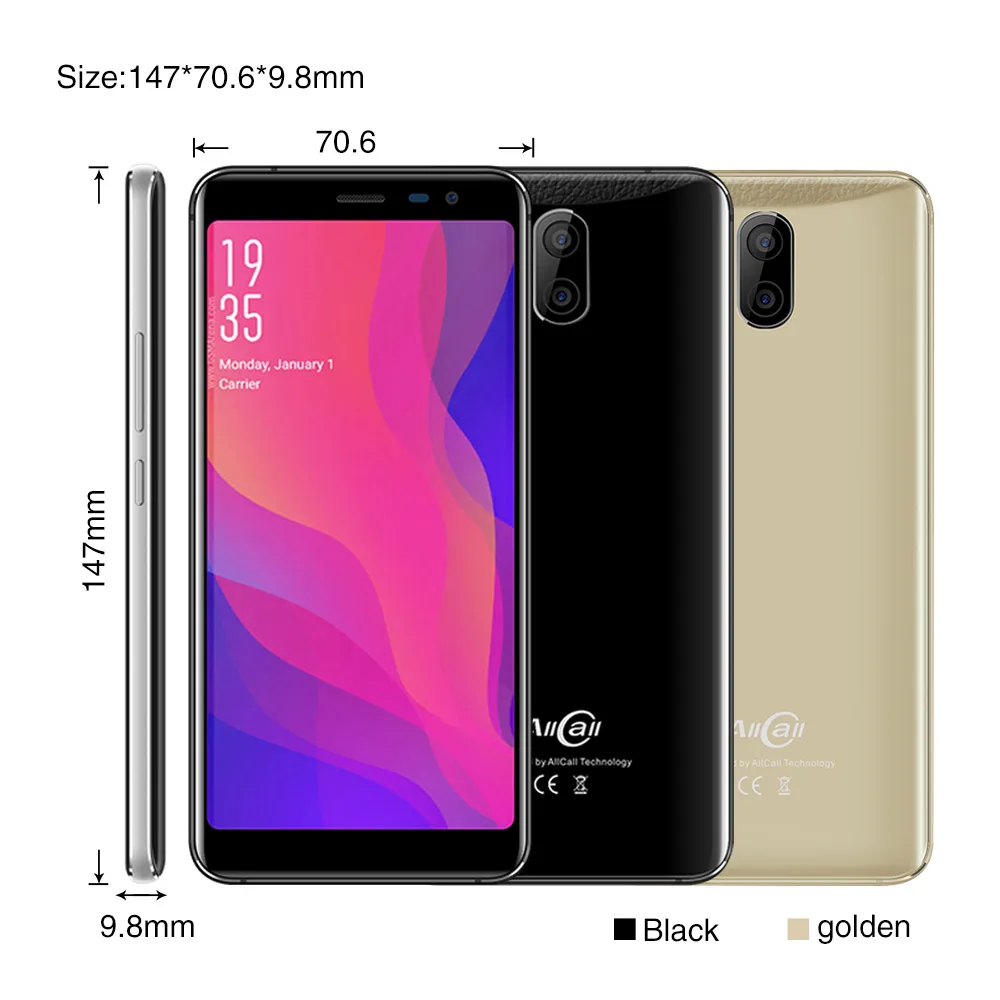  Allcall Rio X 3G Smartphone 13MP+2MP Rear Dual Camera Android 8.1 18:9 5.5 Inch MTK6580 Quad Core 1