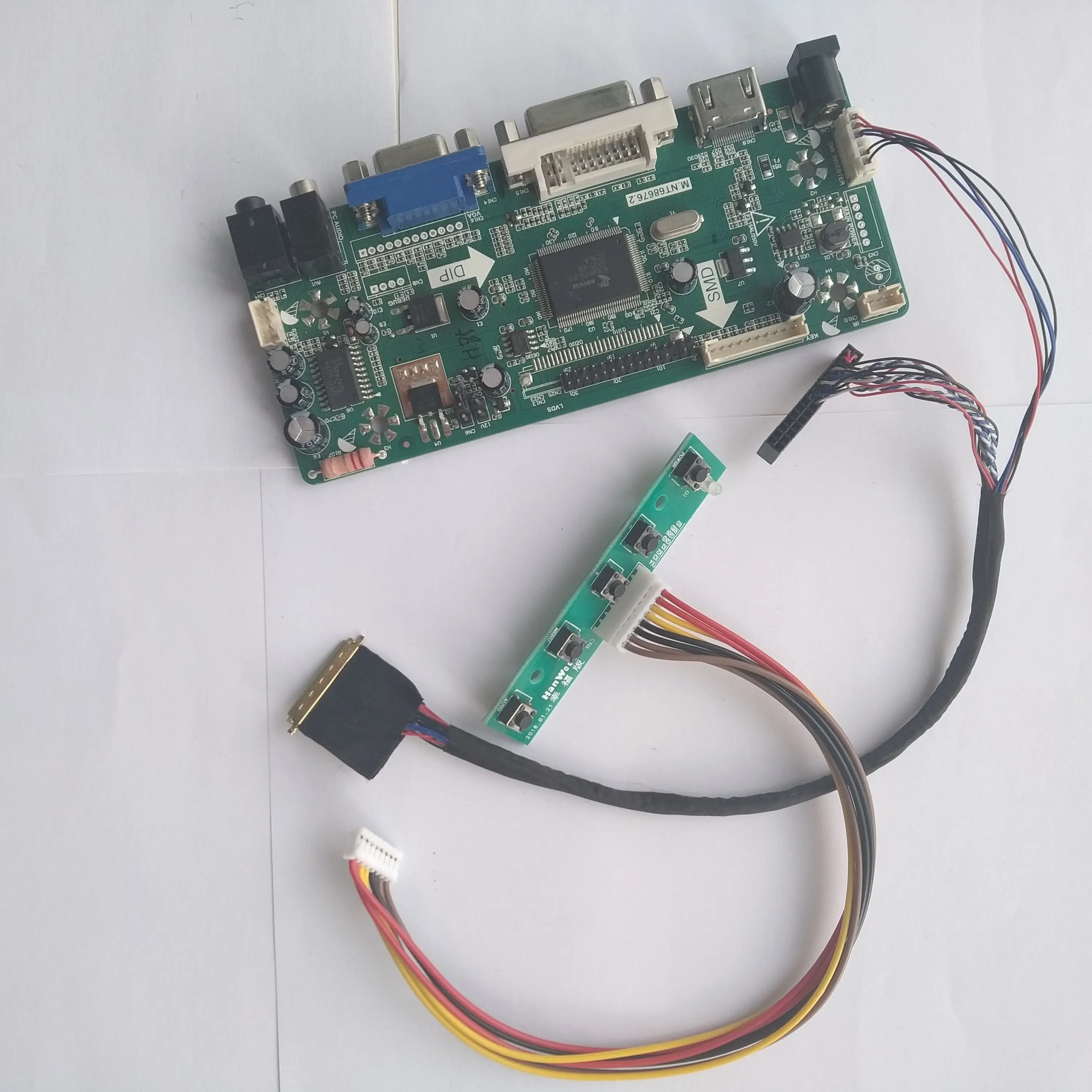 

driver card DIY DVI LED VGA LCD Controller board kit for LP101WH1-TLA1/TLA2 M.N68676 screen 1366X768 panel HDMI monitor