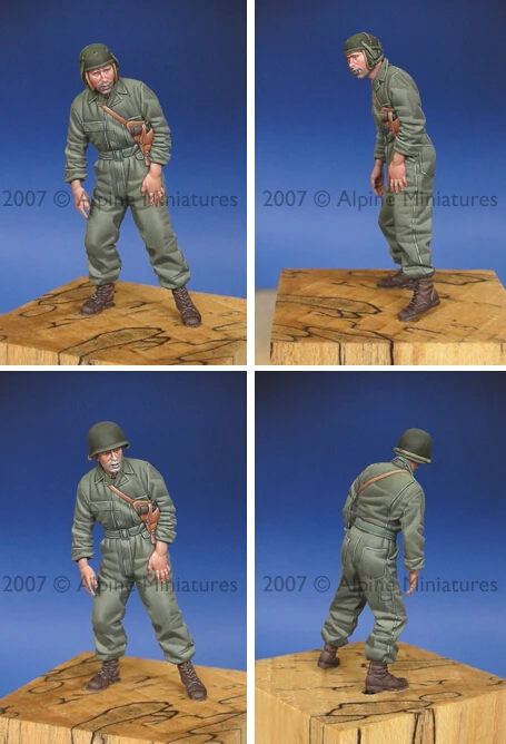 resin assembly Kits 1 35 WW2 US Tank Crew soldier watch front Unpainted Kit Resin Model