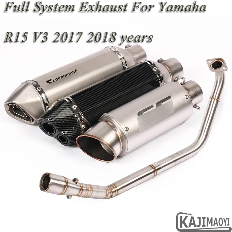 

V3 Motorcycle Full System Exhaust Escape Slip-on For Yamaha R15 V3 2017 18 Modified Front Connection Link Pipe Muffler DB Killer