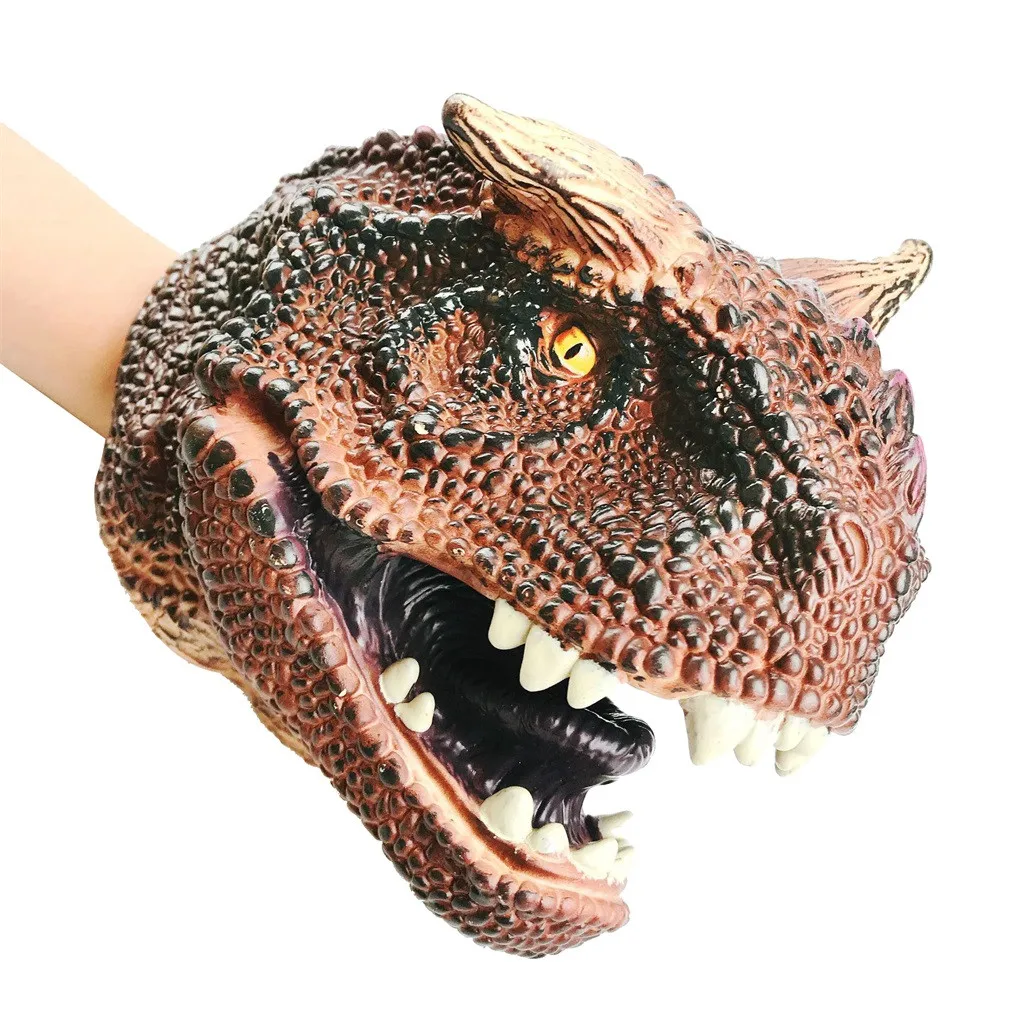

Dinosaur Hand Puppets Children Doll Hand Puppet Toys Role Play Realistic Spinosaurus Head Gloves Soft Animal Doll Figure Toys