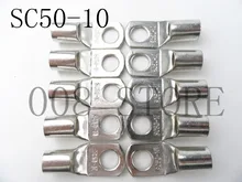 5 pces 20 pces estanhado cobre lug terminais de compressão tipo conector 50mm 1/0 awg m10 parafuso prisioneiro SC50-10