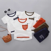 Summer Casual Baby Boy Cotton Cartoon Letter Short Sleeve + Short Pant Kit Kids Two-piece Outfit Set Baby Boy Clothes 0-4Y Summer Casual Baby Boy Cotton Cartoon Letter Short Sleeve + Short Pant Kit Kids Two-piece Outfit Set Baby Boy Clothes 0-4Y