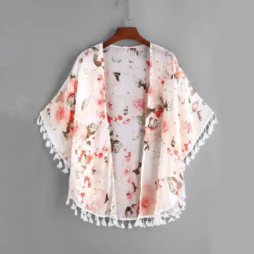 

2-6Y Kids Girls clothes casual loose long Kimono Cardigan Jacket tassle floral Boho Shirt Blouse Beach Cover Up Tops AU