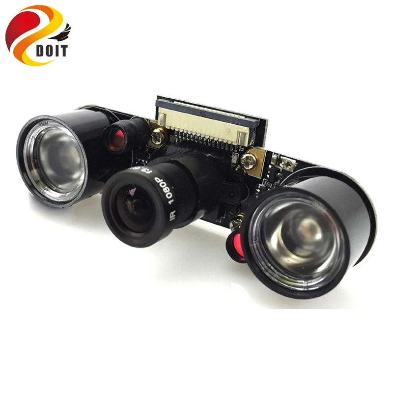 

Original DOIT Raspberry Pi 2 5MP Pixels Camera(F) Module +2pcs IR Sensor Night Vision LED+15PIN FFC Support RPi B A+ /B+ Monitor