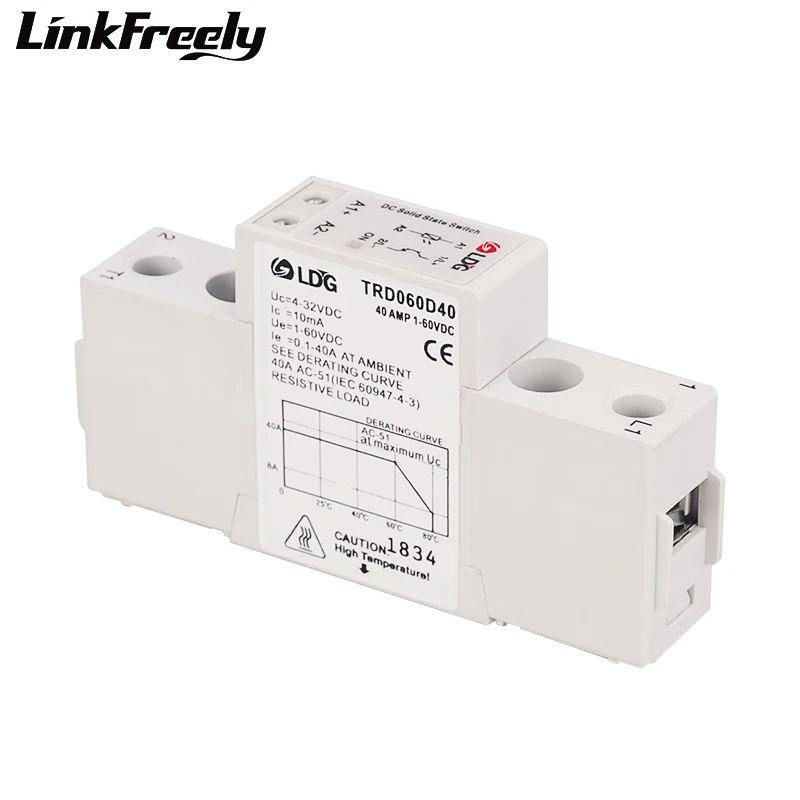 

TRD060D40 10pcs 40A Solid State Relay Module 5V 24V 24V 32VDC Input Output 1-60VDC Electrical Voltage Starter SSR Relay DC DC
