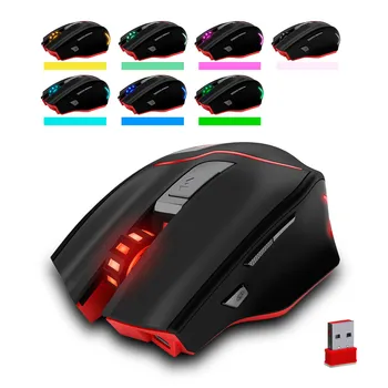 

ZELOTES F-18 Dual-mode Gaming Mouse 3200DPI Wired/Wireless adjustable DPI LED Light 7 Color Change Wireless Gaming Mouse Y5