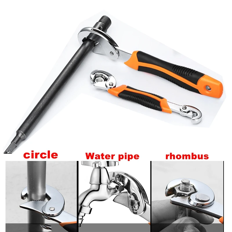 2 pcs Multi-function Universal Adjustable Grip Wrench 9-32mm Ratchet Spanner Hand Tools | Инструменты