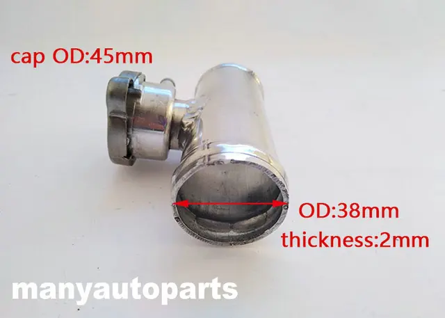 32mm (1-1/4") Aluminum Alloy Radiator Coolant Hose Filler Neck - Inline Expansion Tank Adapter