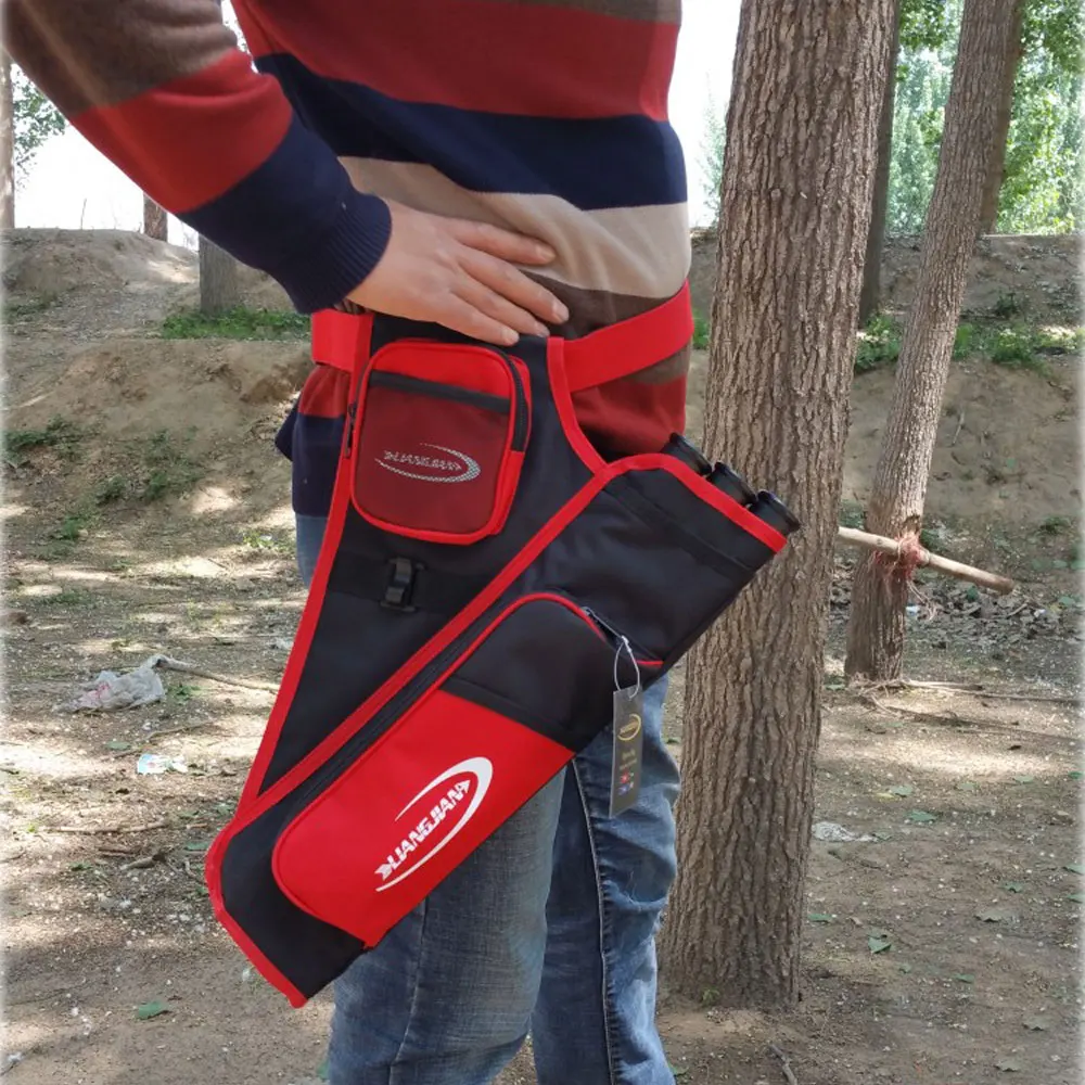 Billig Bogenschießen Bogen Pfeil Taille Durchführung Bogenschießen Köcher Tasche Schwarz Blau Rot Camo Farbe Jagd Köcher Vier Farbe