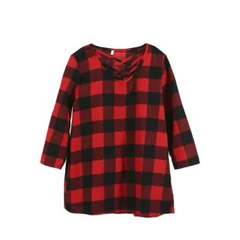 

Fashion Womens Summer Red Plaid Bandage Blouse Shirts Clothes V-Neck Casual Tops Loose Tee Long Sleeve Blouses Tops Clothing New