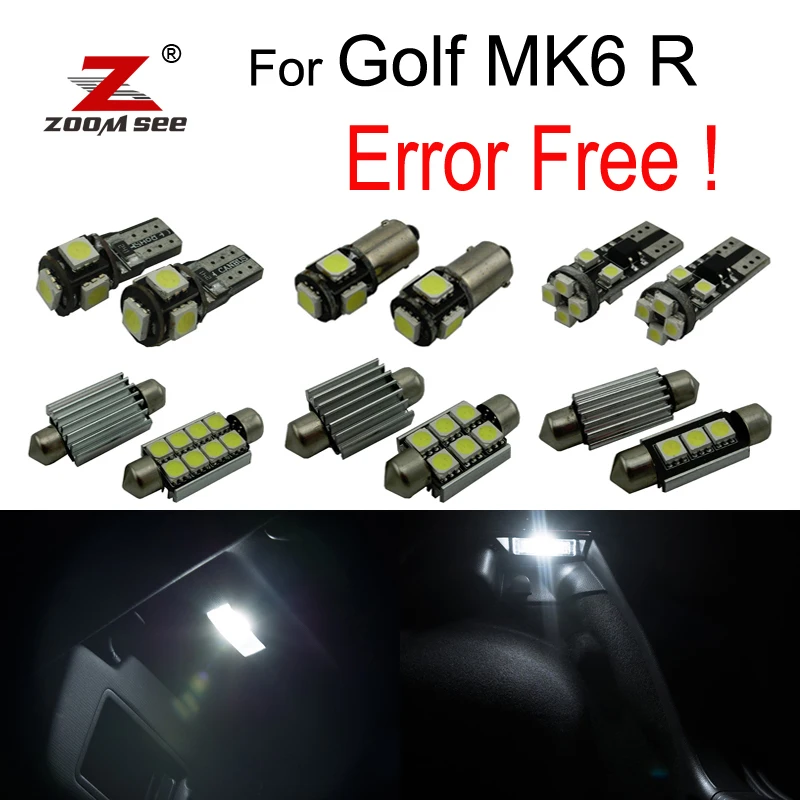 Us 22 62 27 Off 13pcs Led License Plate Lamp Decoder For Volkswagen Vw Golf Mk6 R Golf R Mkvi Led Interior Dome Lights Bulb Kit 2012 2013 In