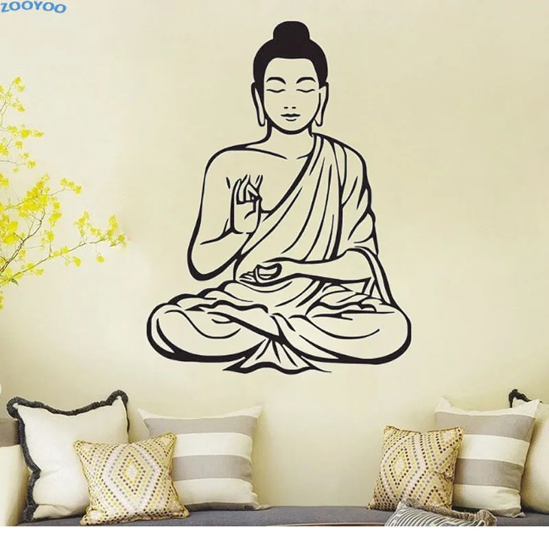 

Meditating Buddha Wall Sticker Home Decor Removable Vinyl Wall Art Decal For Living Room