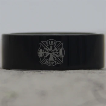 

Free Shipping YGK JEWELRY Hot Sales 8MM Black Pipe Fireman Firefighter Men's Comfort Fit Tungsten Wedding Ring