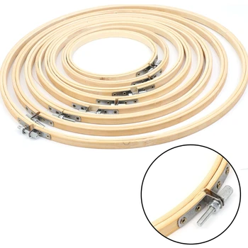 

13/15/18/21/23/26/30/34cm Embroidery Hoops Frame Set Bamboo Wooden Embroidery Hoop Rings for DIY Cross Stitch Needle Craft Tools