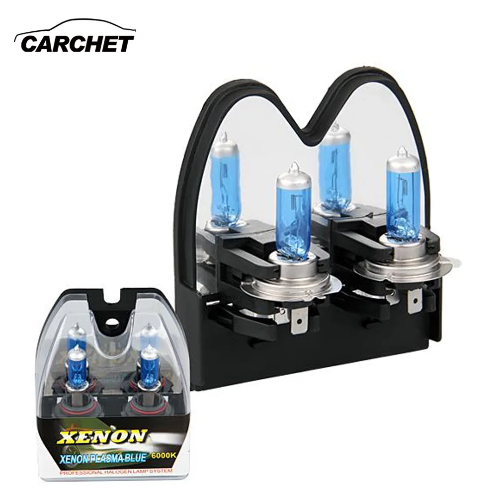 CARCHET H7 Headlights Xenon Halogen 6000K 100W Lamp Bulbs Car Lights