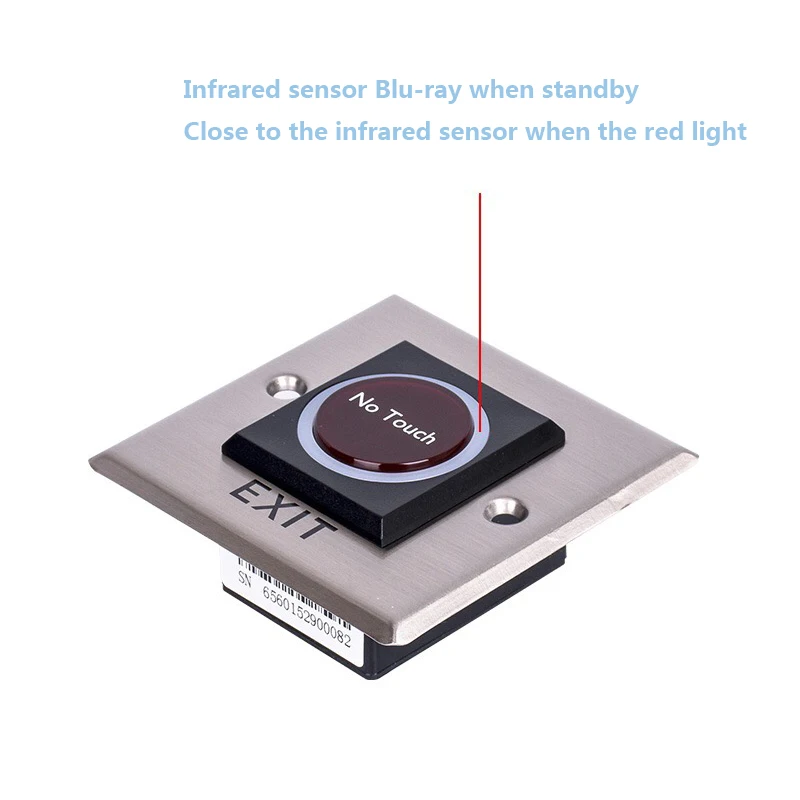 Button Infrared Sensor NONC No Touch Push Switch For Door Access Control System Door Square IR Exit Button switch CM127 (5)