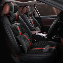 2017 Nueva 6D Asiento de Coche, Cubierta de Lino Superior de Cuero, Coche Cubiertas, Deporte Estilo Del Coche, Coche-estilo, Asiento Universal CushionFor Sedan