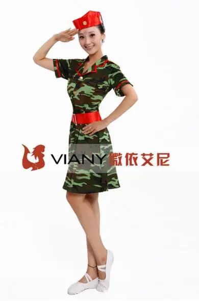 Военная камуфляжная одежда для сцены современный танец бальная армейская форма зеленый танец r певица представление женщины косплей
