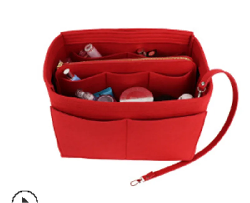 Новая косметичка, водонепроницаемый Органайзер из Оксфорда, сумка, кошелек, сумка, войлочная ткань, многокарманная подкладка, портативная косметичка - Цвет: Red  M