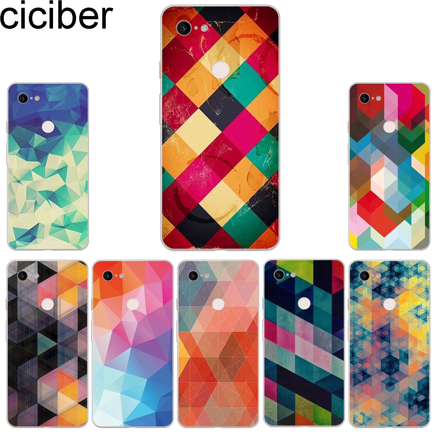 

ciciber New Fashion Phone Cases For Google Pixel 3 2 XL Case Soft TPU Back Cover for Pixel 3XL 2XL Colorful Plaid Pattern Fundas