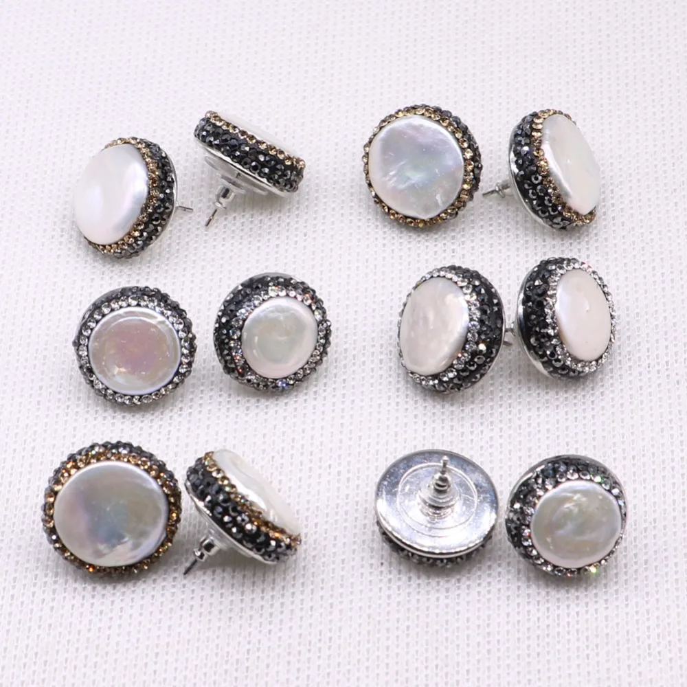 Натуральный круглый жемчуг серьги фианиты серьги-гвоздики ASOS в простом стиле подарок ювелирных изделий Мода для серьги 3941