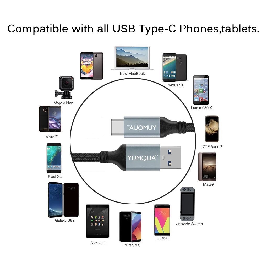YUMQUA Usb Type A to C Быстрая зарядка для Oneplus 5 Go Pro Hero Black Session кабель синхронизации данных