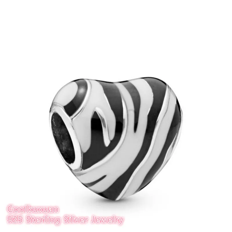 

Летние бусины-подвески в виде сердца с зелеными полосками, серебро 100% пробы, подходят для изготовления оригинальных браслетов Pandora, ювелирных изделий