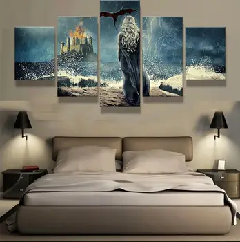 

5P Wall decor HD printed painting TARGARYEN CANVAS SET for living room