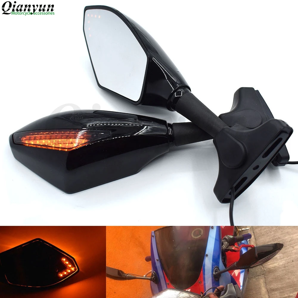 

Universal Motorcycle LED Steering Light Flash Rearview Mirror Side View Mirror for Suzuki TL1000R SV1000S GSF1200 GSF1250 DL1000