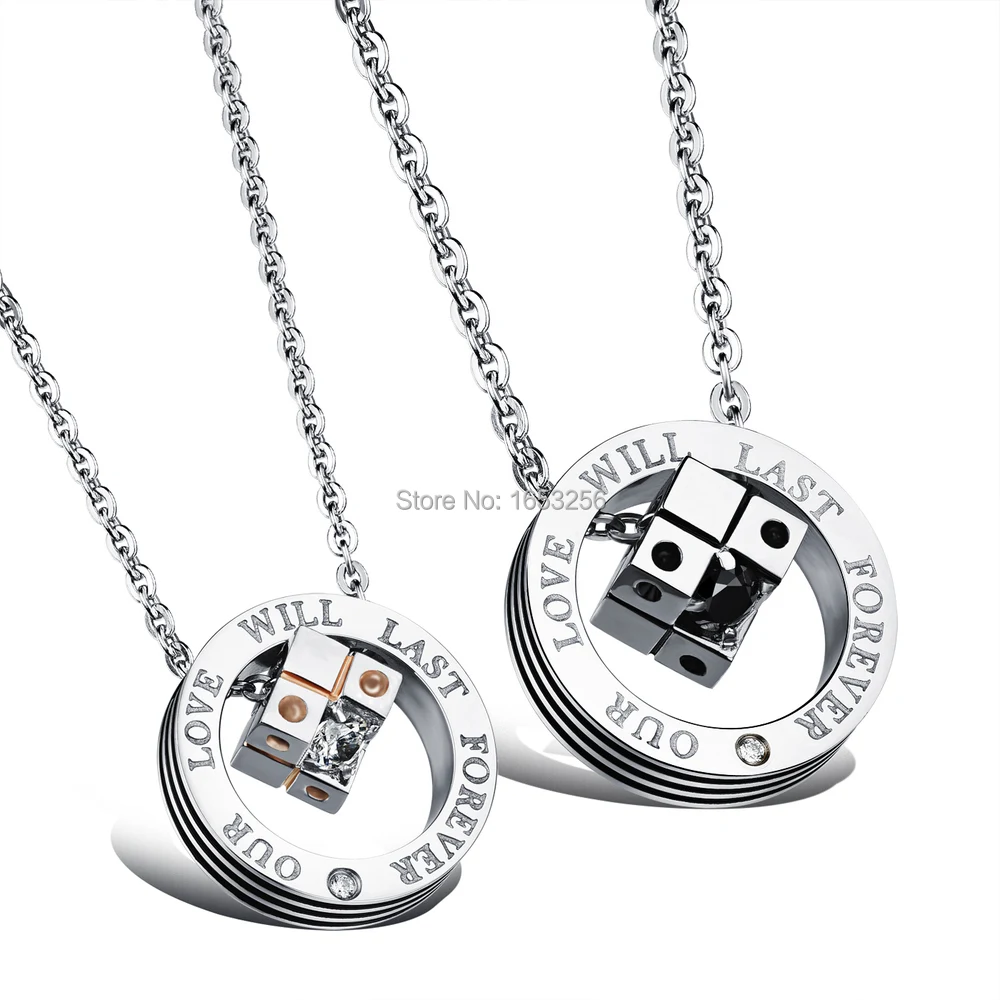For Choose Women Men Couple Stainless Steel Love rubik's cube Necklace Pendant Lover's Jewelry Our Will Last Forever | Украшения и