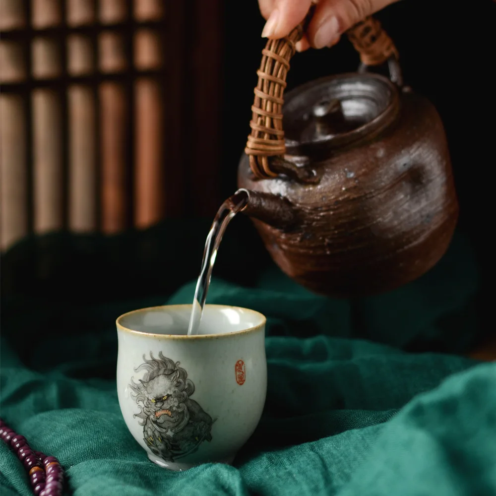 Jingdezhen ручная роспись настоящего золотого дома во избежание опасности Одиночная