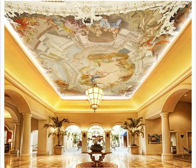 

Customized 3d wallpaper 3d ceiling wallpaper murals hand-painted three-dimensional ceiling zenith mural 3d room wallpaper