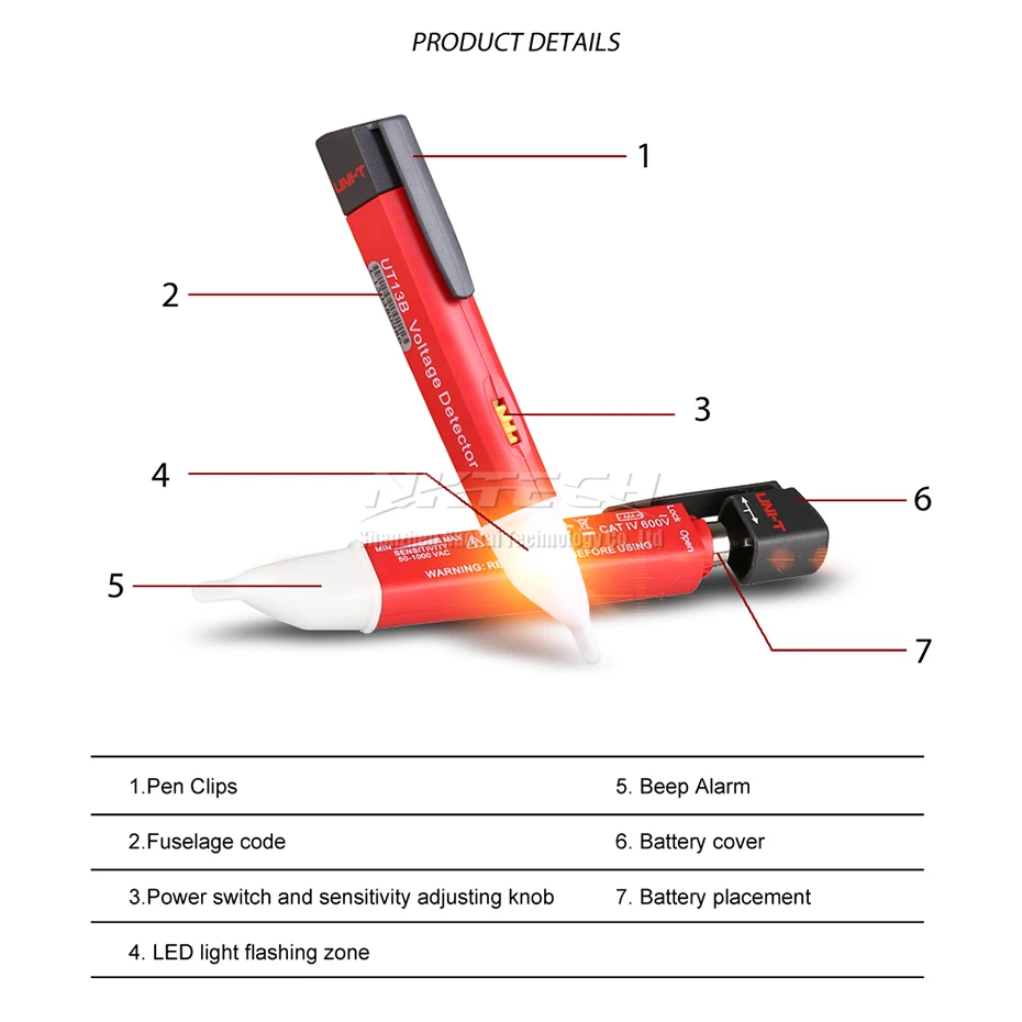 UNI-T Тесты ручка UT13A UT13B детекторы напряжения переменного тока Регулируемая чувствительность автоматического обнаружения 24 V-600 V светодиодный вспышка звуковой индикатор 50/60Hz