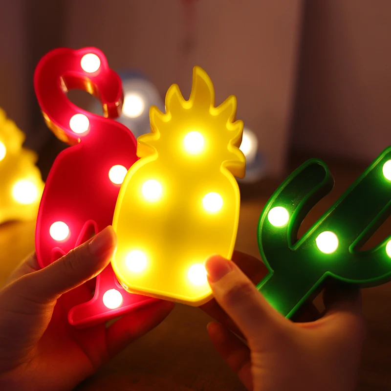 LED Table Night Light Mini Flamingo Pineapple Cactus 3D Night Lamp Home Festival Party Decorations Kids Baby Gift Support Dropshipping (8)