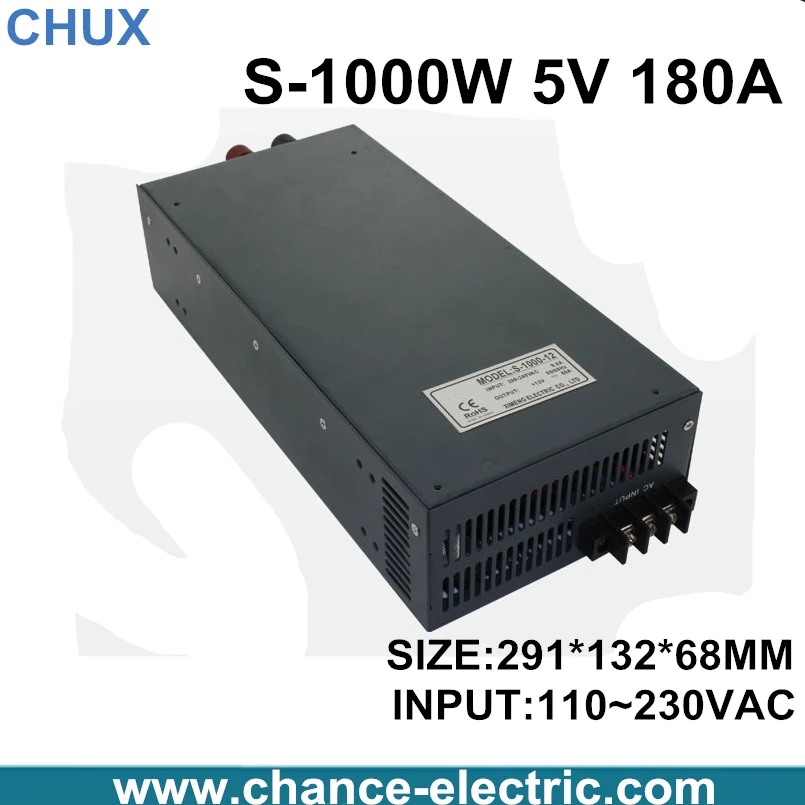 

switching power supply 5V  180A 1000W 110~220VAC  single output input  for cnc cctv led light(S-1000W-5V)