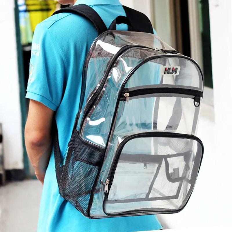 mochila transparente para hombre